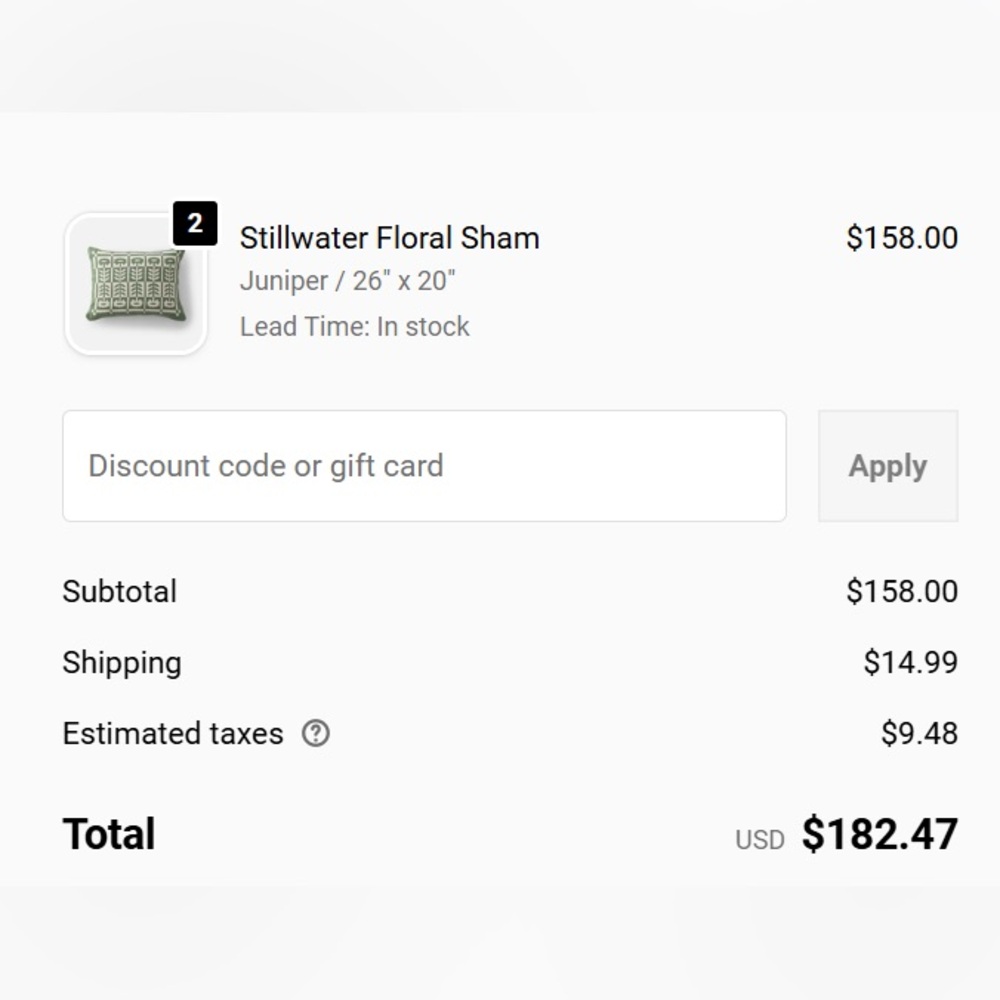 NWT Schoolhouse Electric Stillwater Pillow Sham 100% Cotton (x2) - Picture 5 of 5